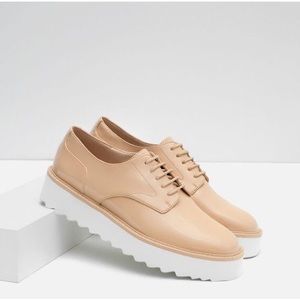 Zara Nude Patent Creepers